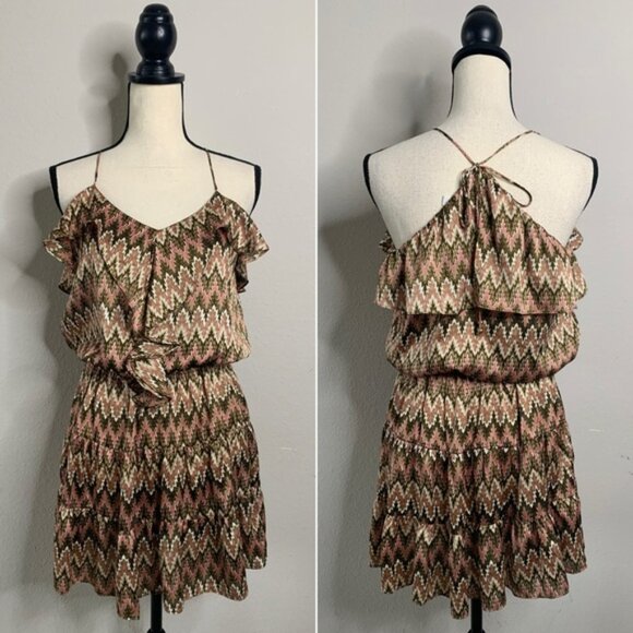 Tbags Los Angeles Boho Zizzag Ruffled Tiered Mini Dress - Picture 13 of 13
